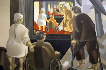 Картина Владимира Овчинникова «У телевизора», 2000 год
